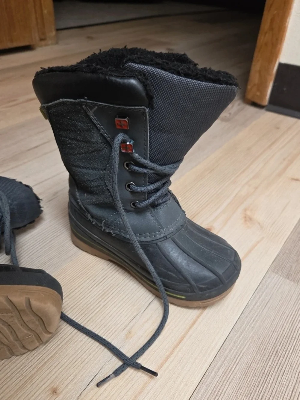 Kids Black Winter Snow Boots - Unbranded